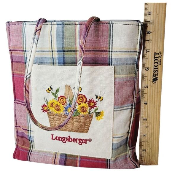 Vintage Longaberger Tote Lunchbag Basket With Flowers Spring - Picture 10 of 11